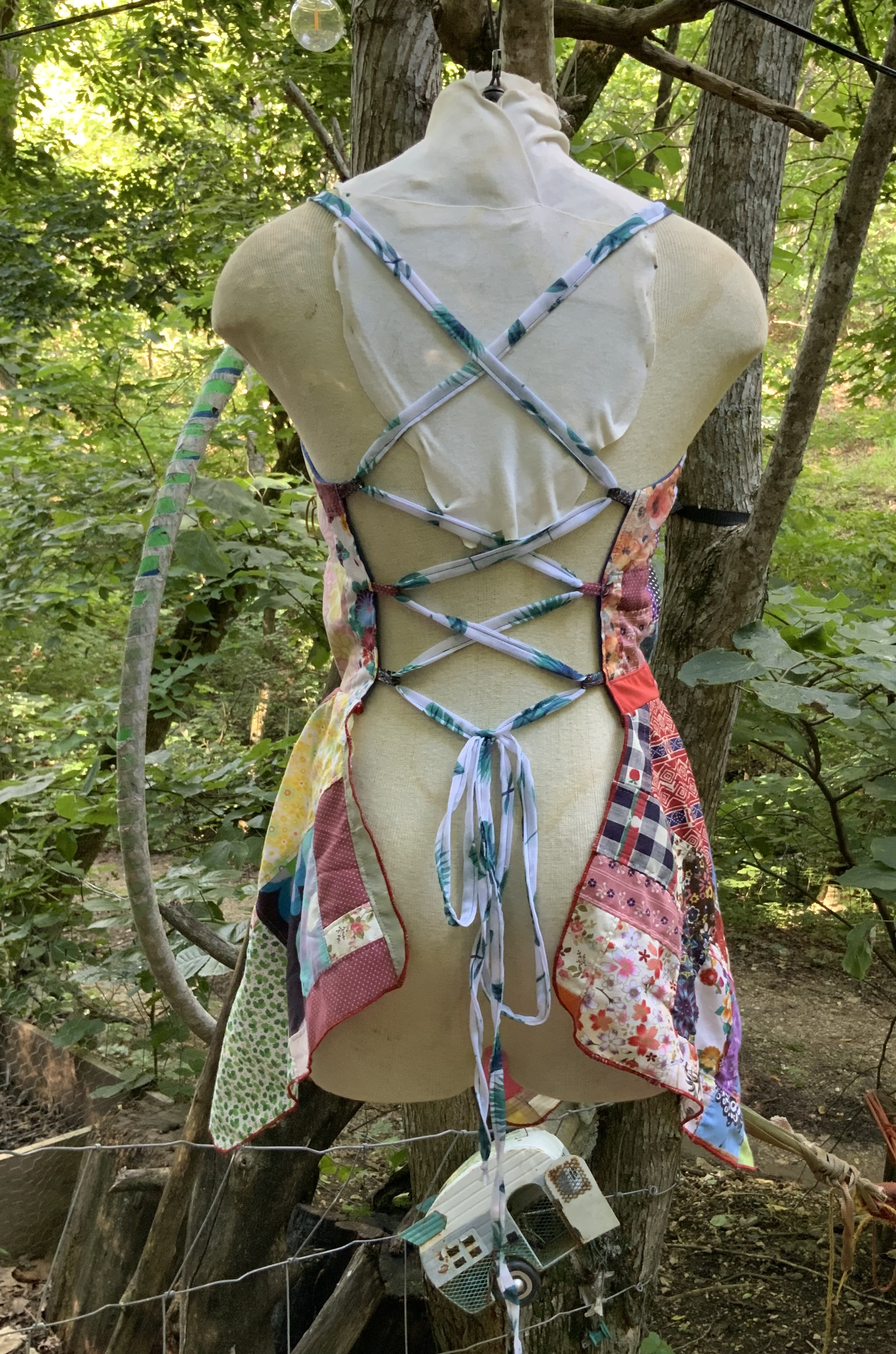 Patchwork fairy corset backed apron top