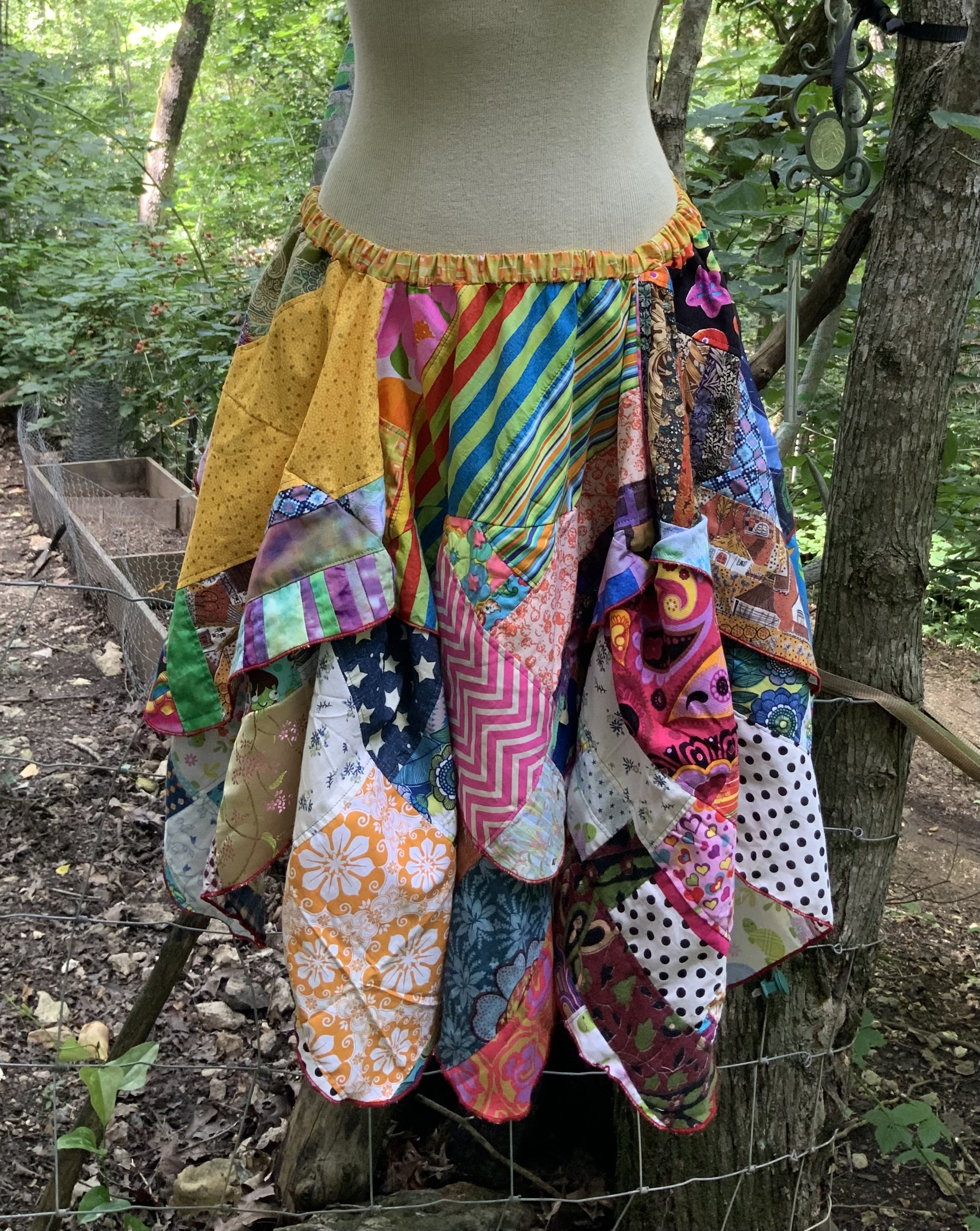 Super colorful patchwork fairy skirt 