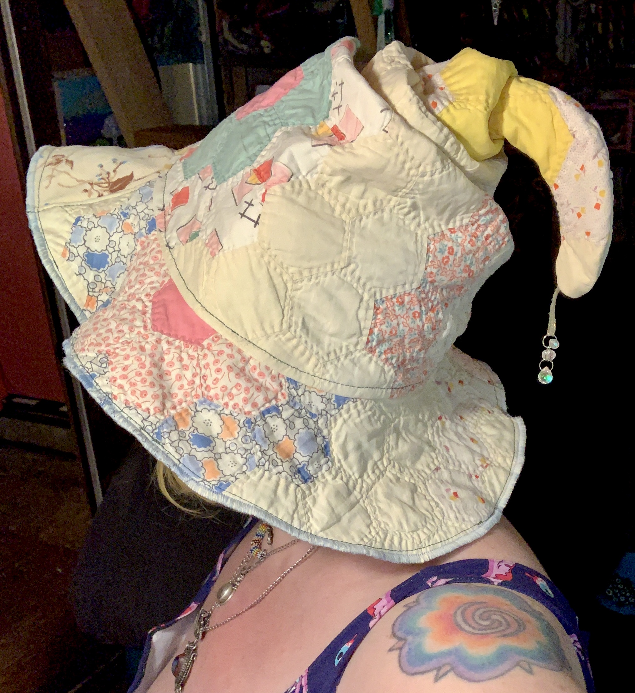 Pastel patchwork steeple hat