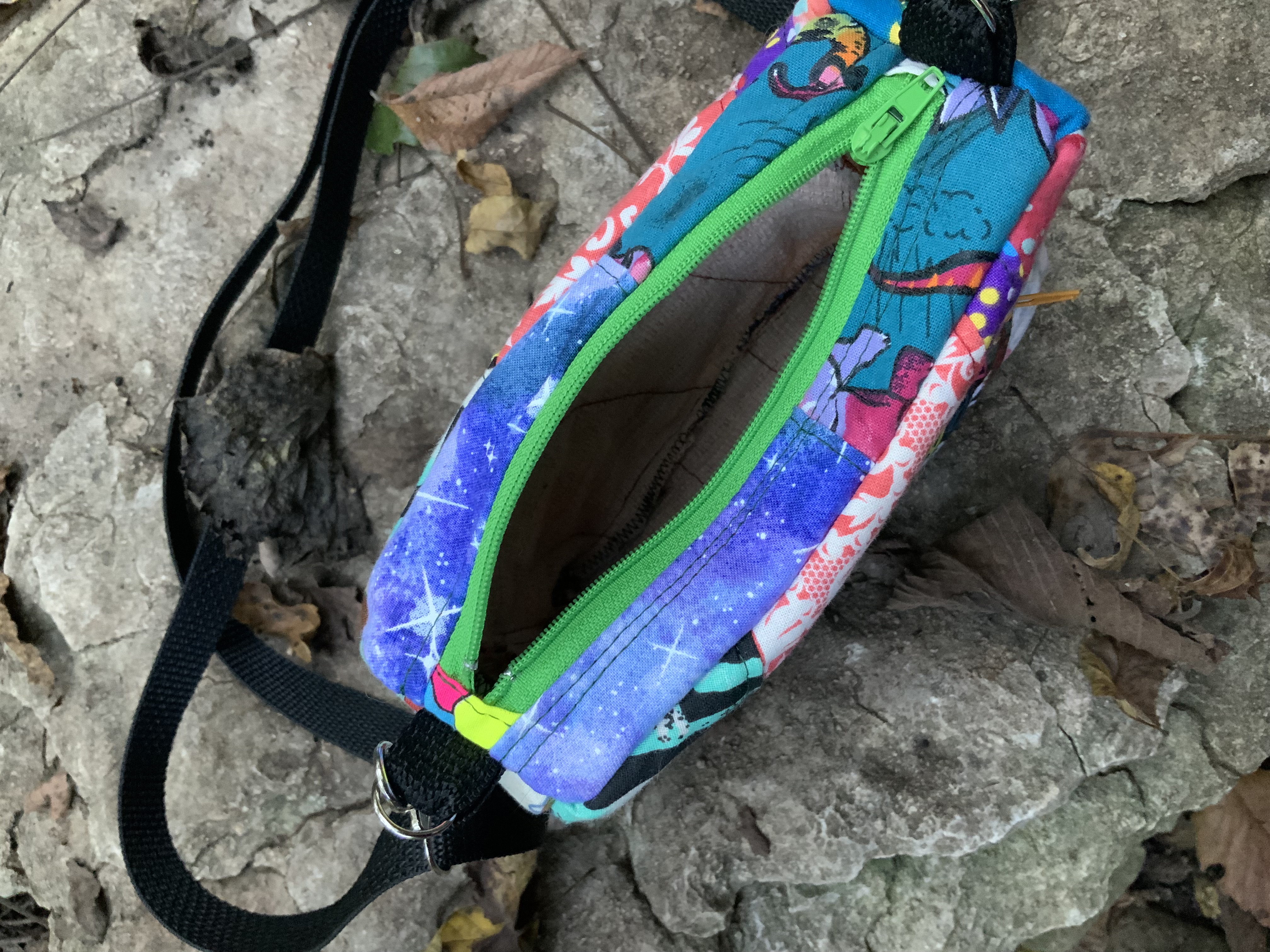 Peace and love patchwork brick bag