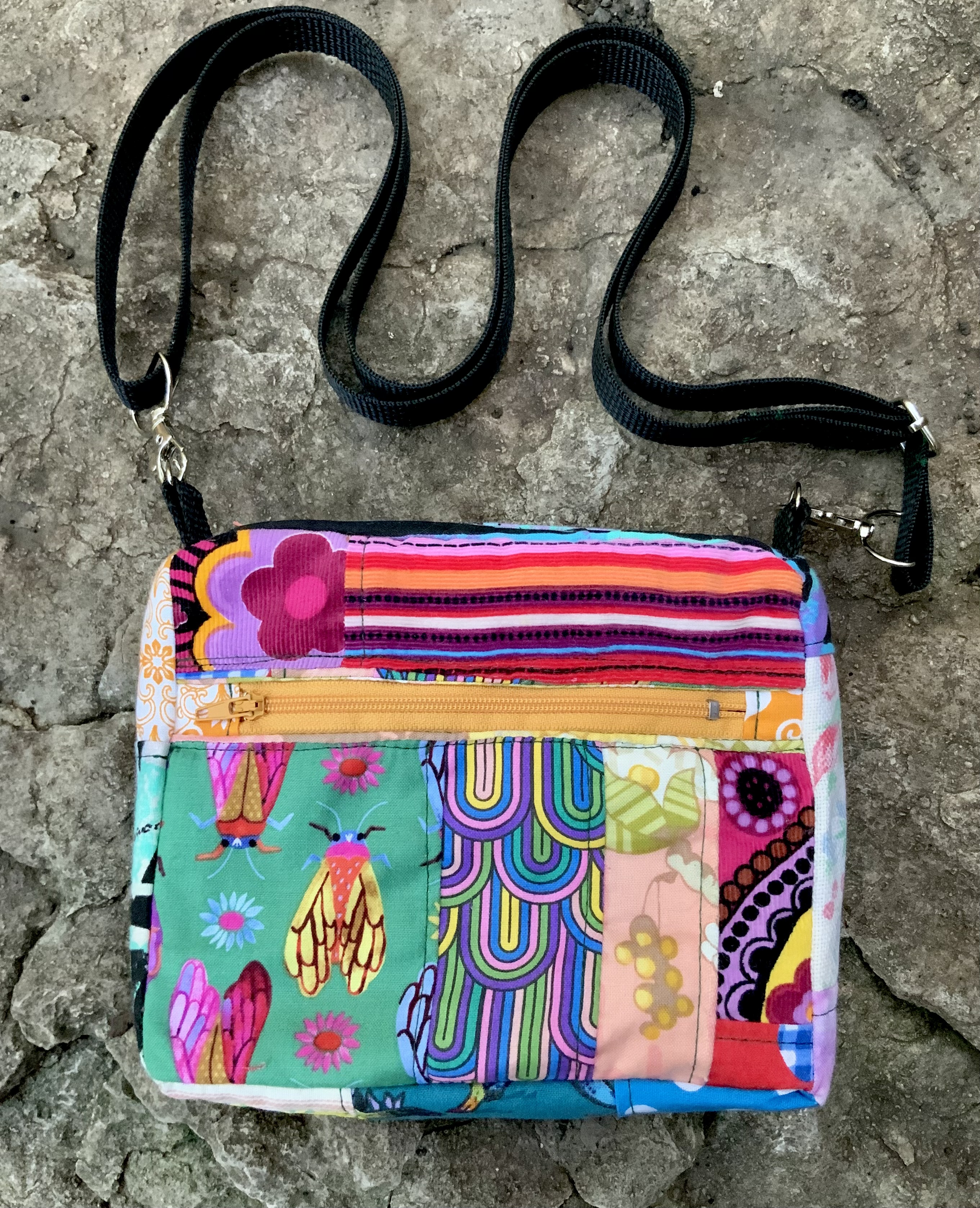 Cicada patchwork brick bag