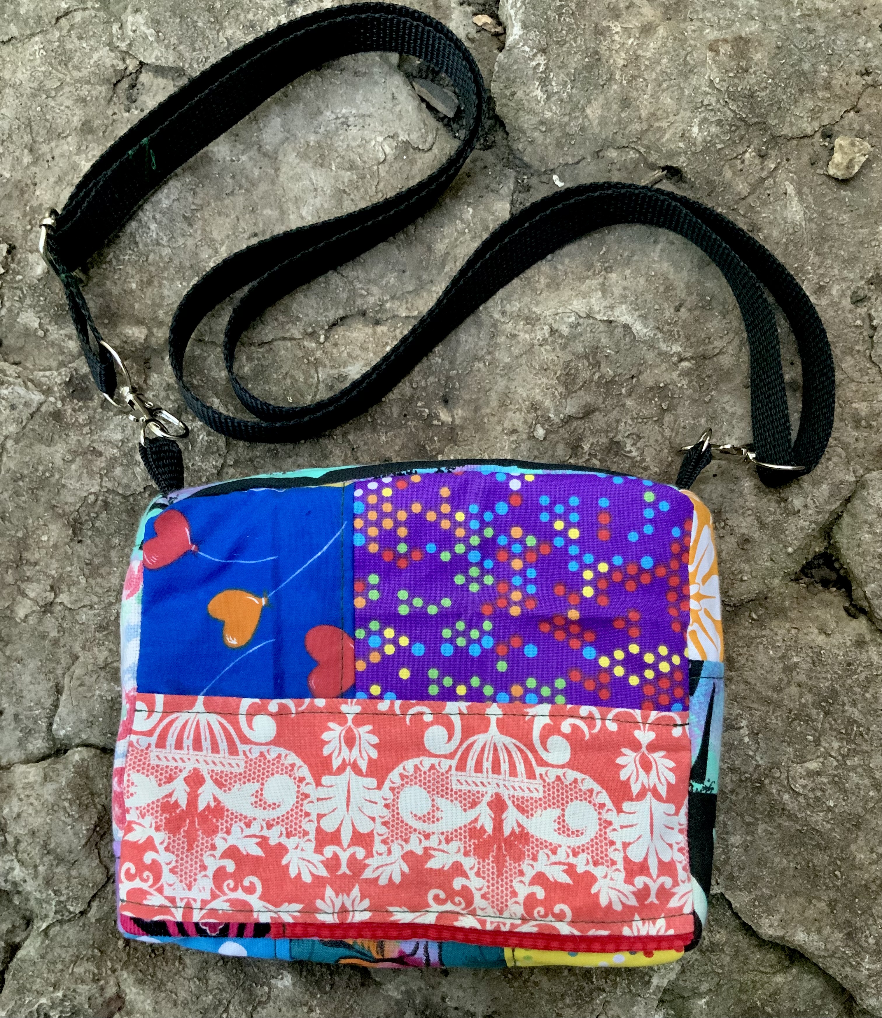 Cicada patchwork brick bag