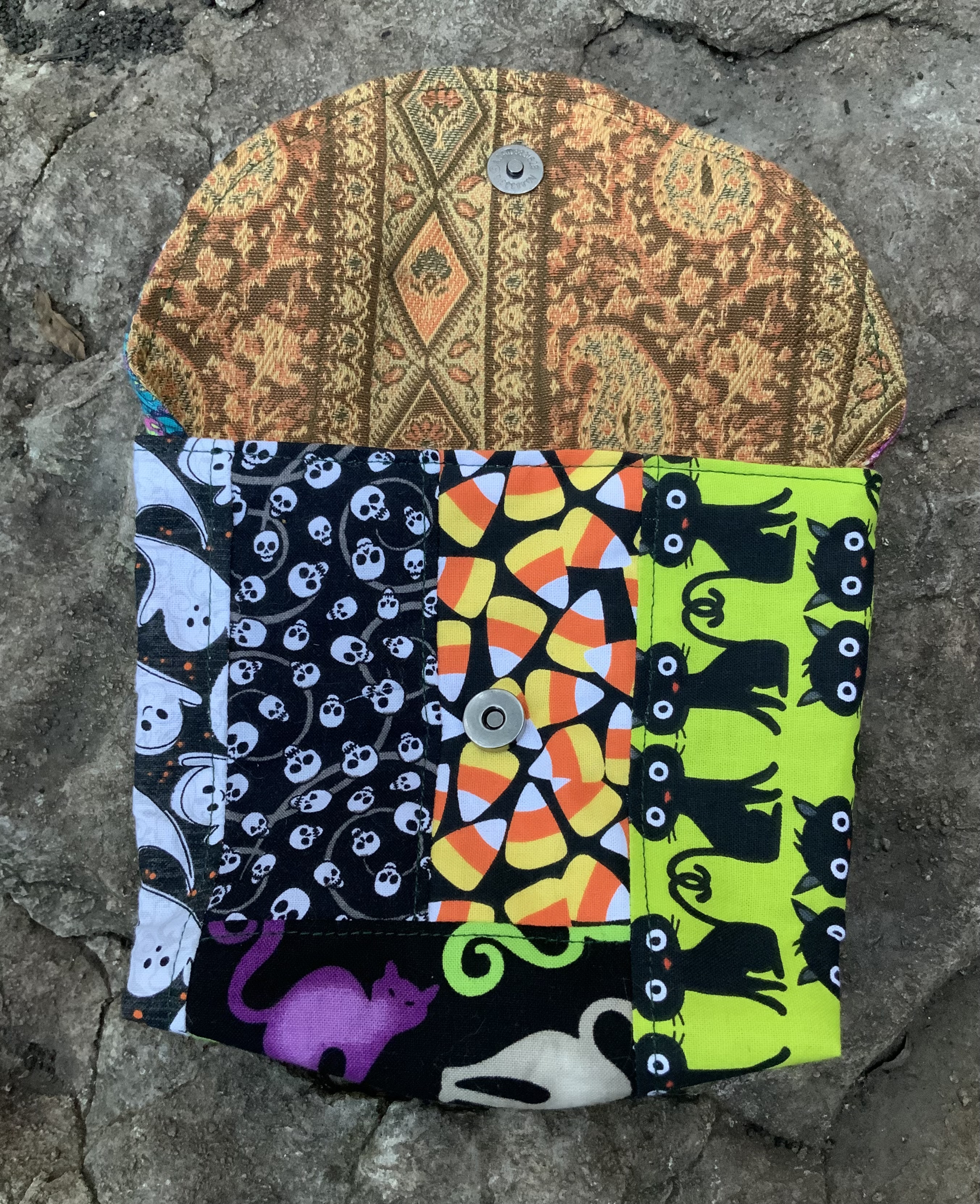 Halloween patchwork clutch bag