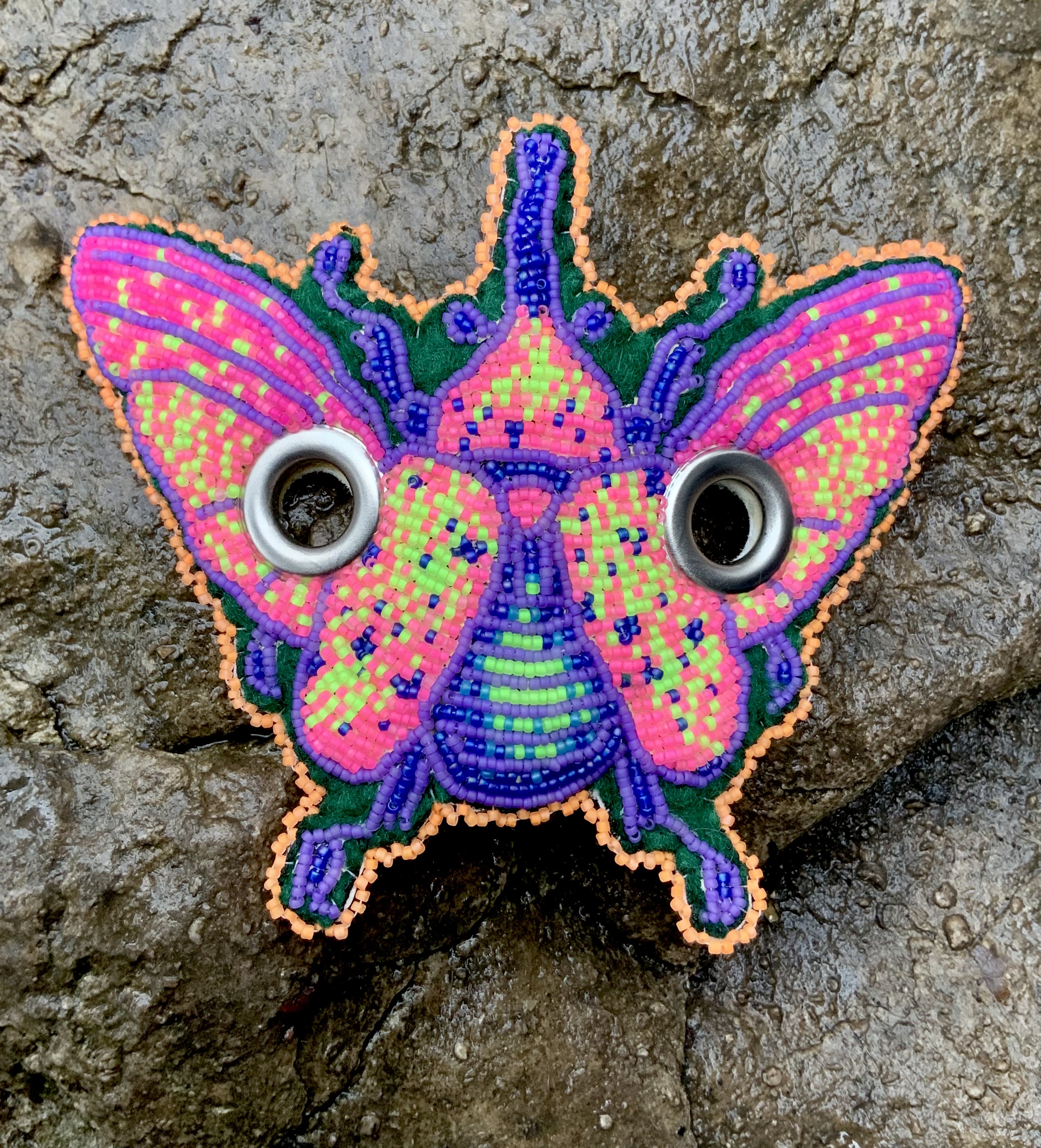 Custom beaded Hercules beetle barrette