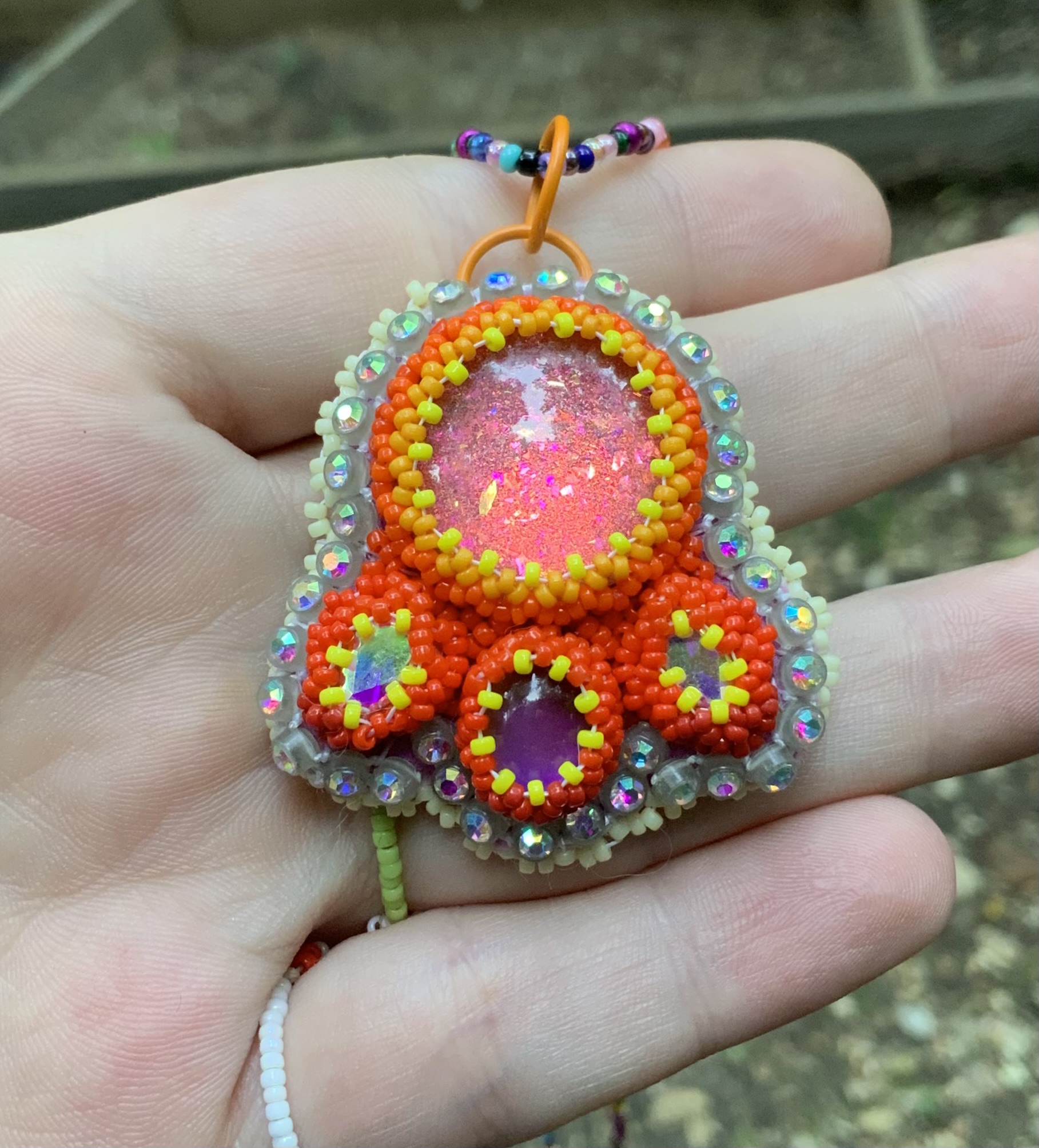 Cassie magic beaded pendant