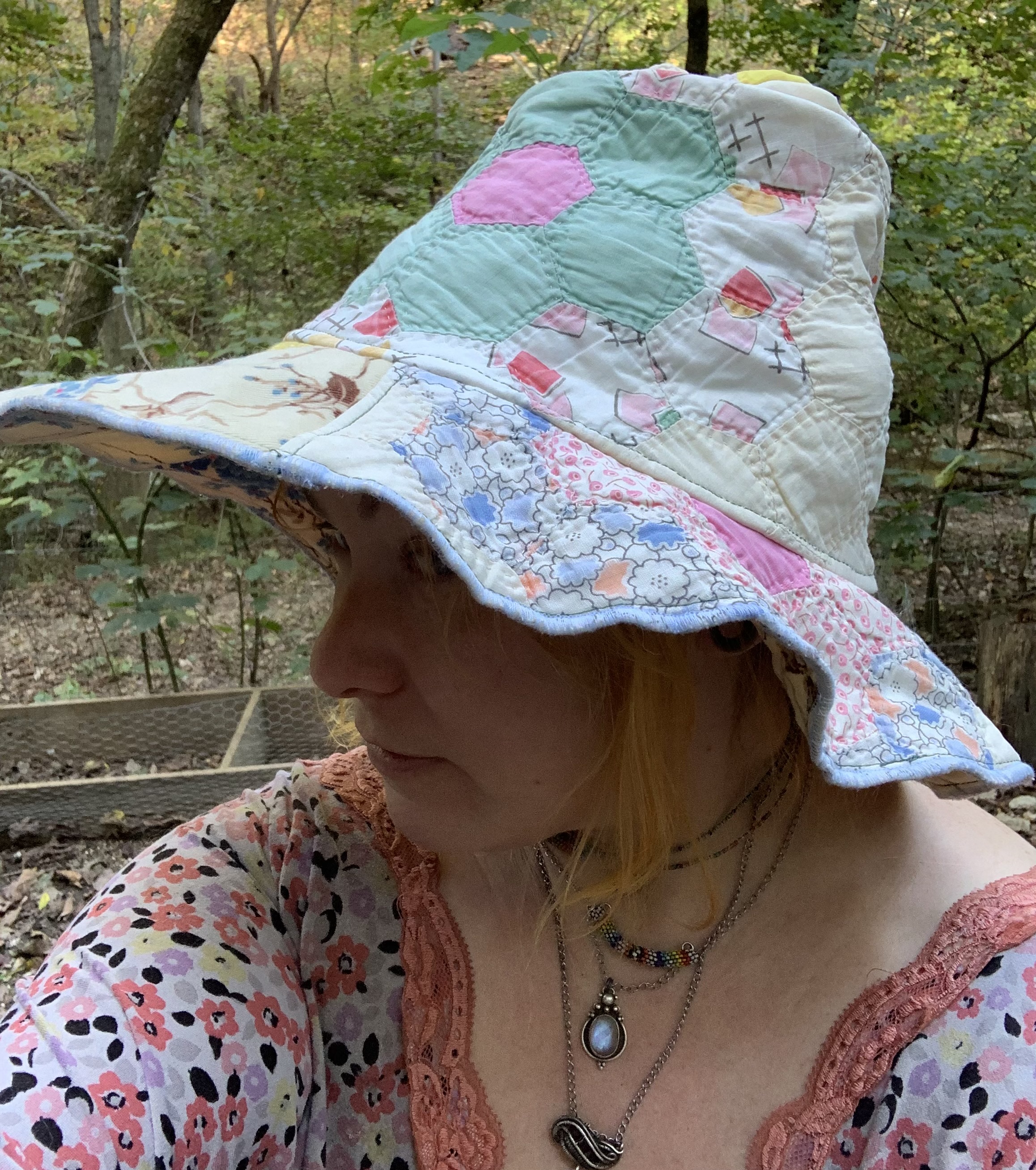 Pastel patchwork steeple hat