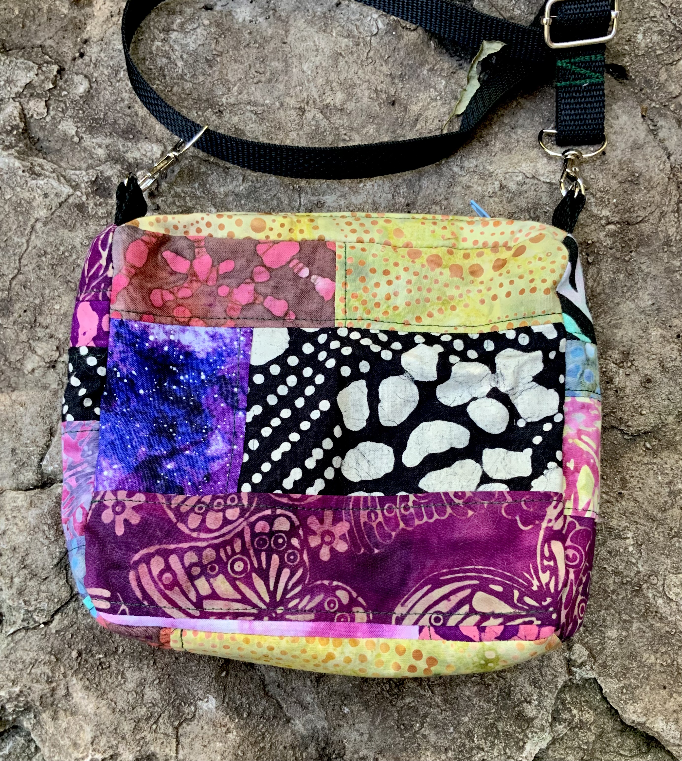 Yellow heavy patchwork brick bag