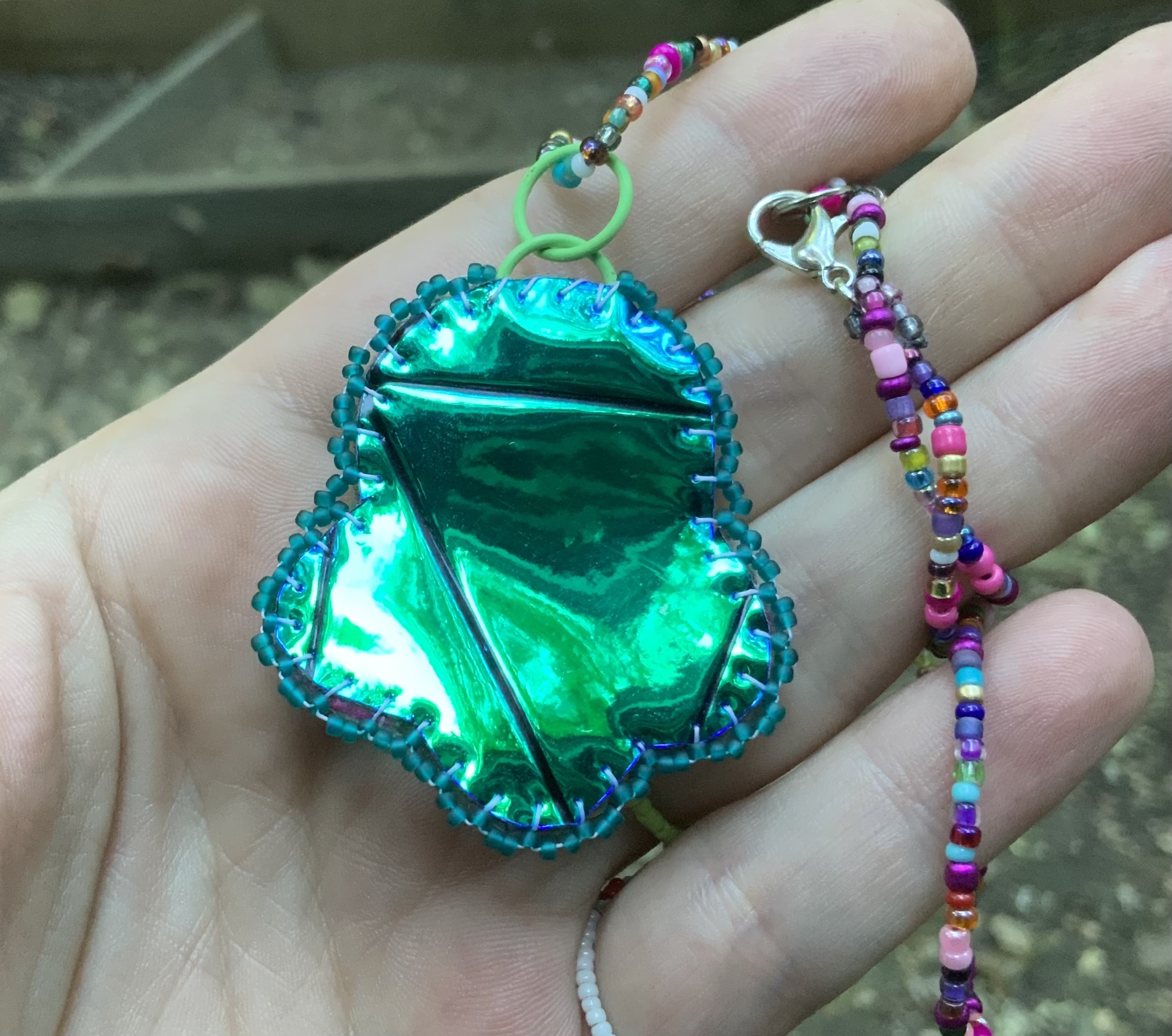 Turquoise dream beaded pendant