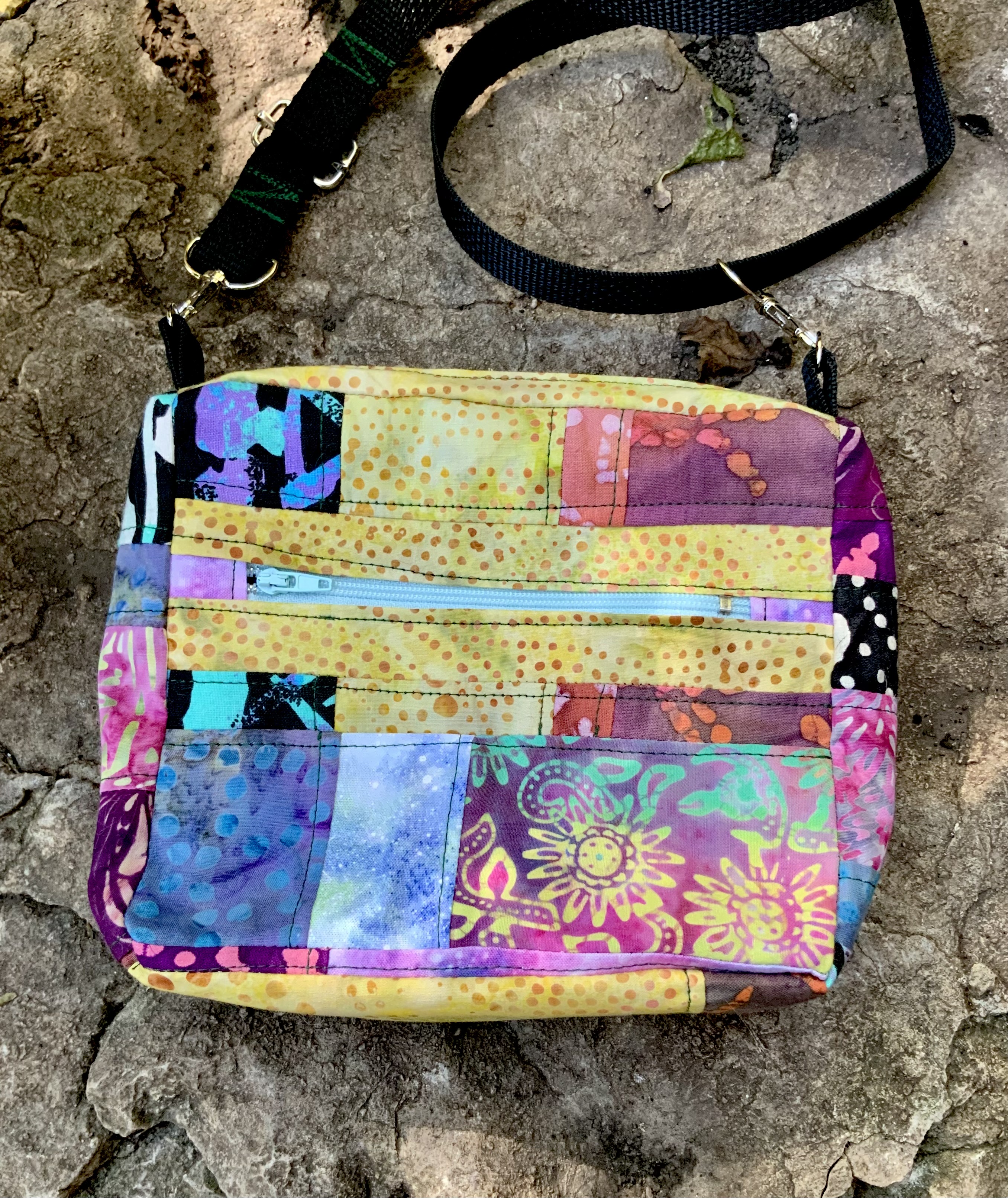 Yellow heavy patchwork brick bag