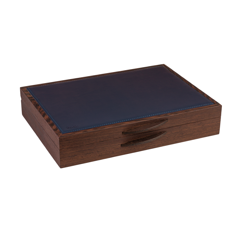 ATELIER DE LA FORÊT - Coffret 11 places - Bois de wengé et cuir de vachettes foulonnées