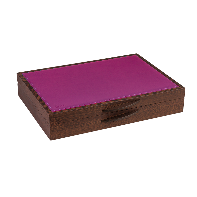 ATELIER DE LA FORÊT - Coffret 11 places - Bois de wengé et cuir de vachettes foulonnées