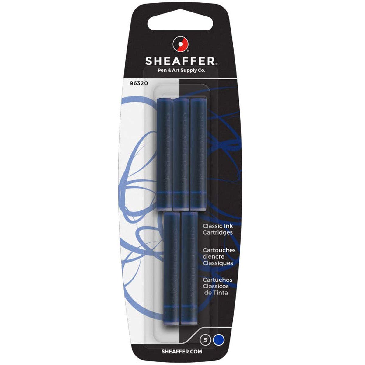 SHEAFFER - Blister de 5 cartouches d'encre pour stylo plume 