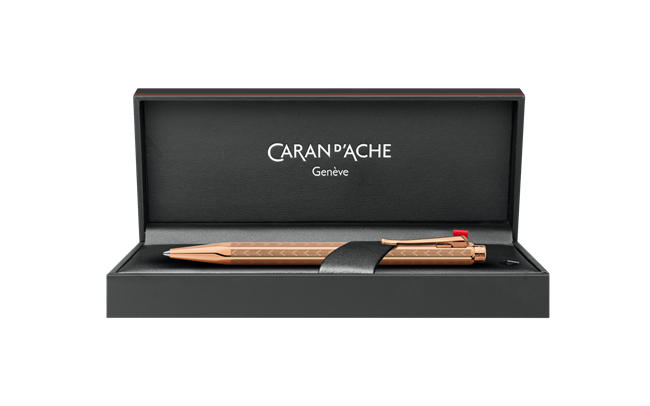 CARAN D'ACHE - Bille - Ecridor Chevron Doré rose