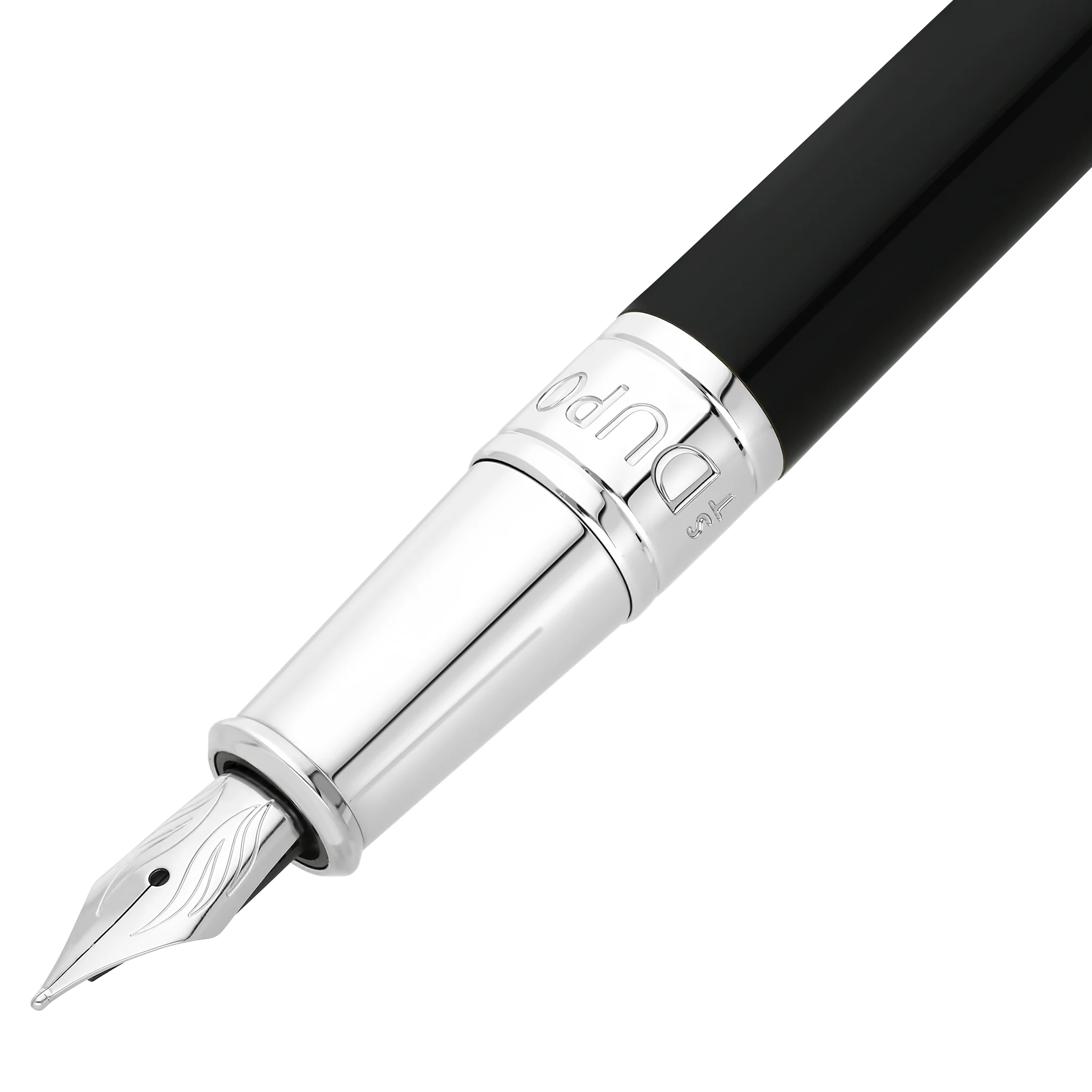 S.T. DUPONT - INITIAL Noir Chromé - Plume