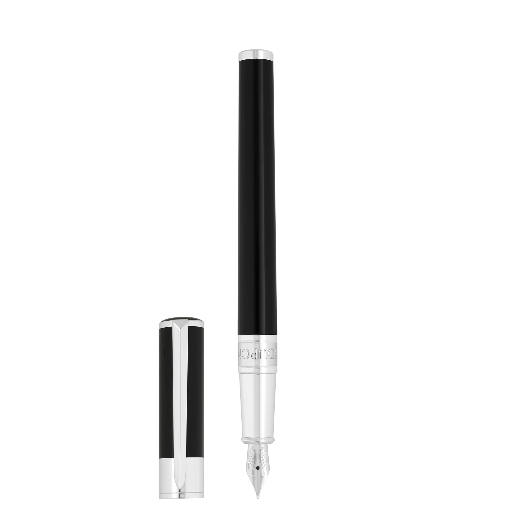 S.T. DUPONT - INITIAL Noir Chromé - Plume