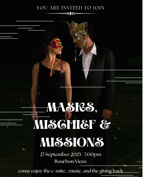 1 Ticket - 2025 Masks, Mischief & Missions on Bourbon Street