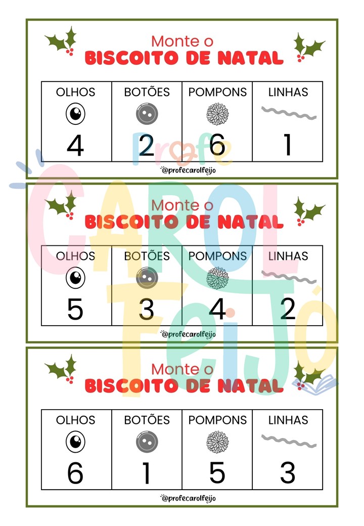 Jogo Matemático Biscoito de Natal