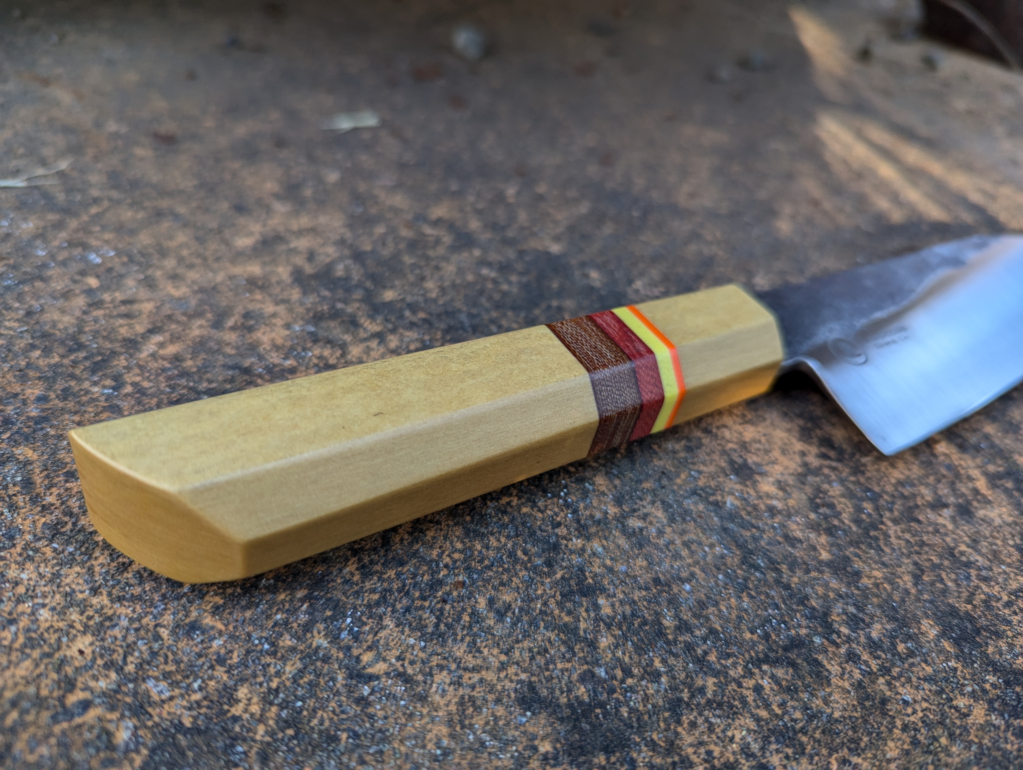 Forged Stainless K-Tip 7.75" Chef's Knife with Vintage Paper Micarta Handle