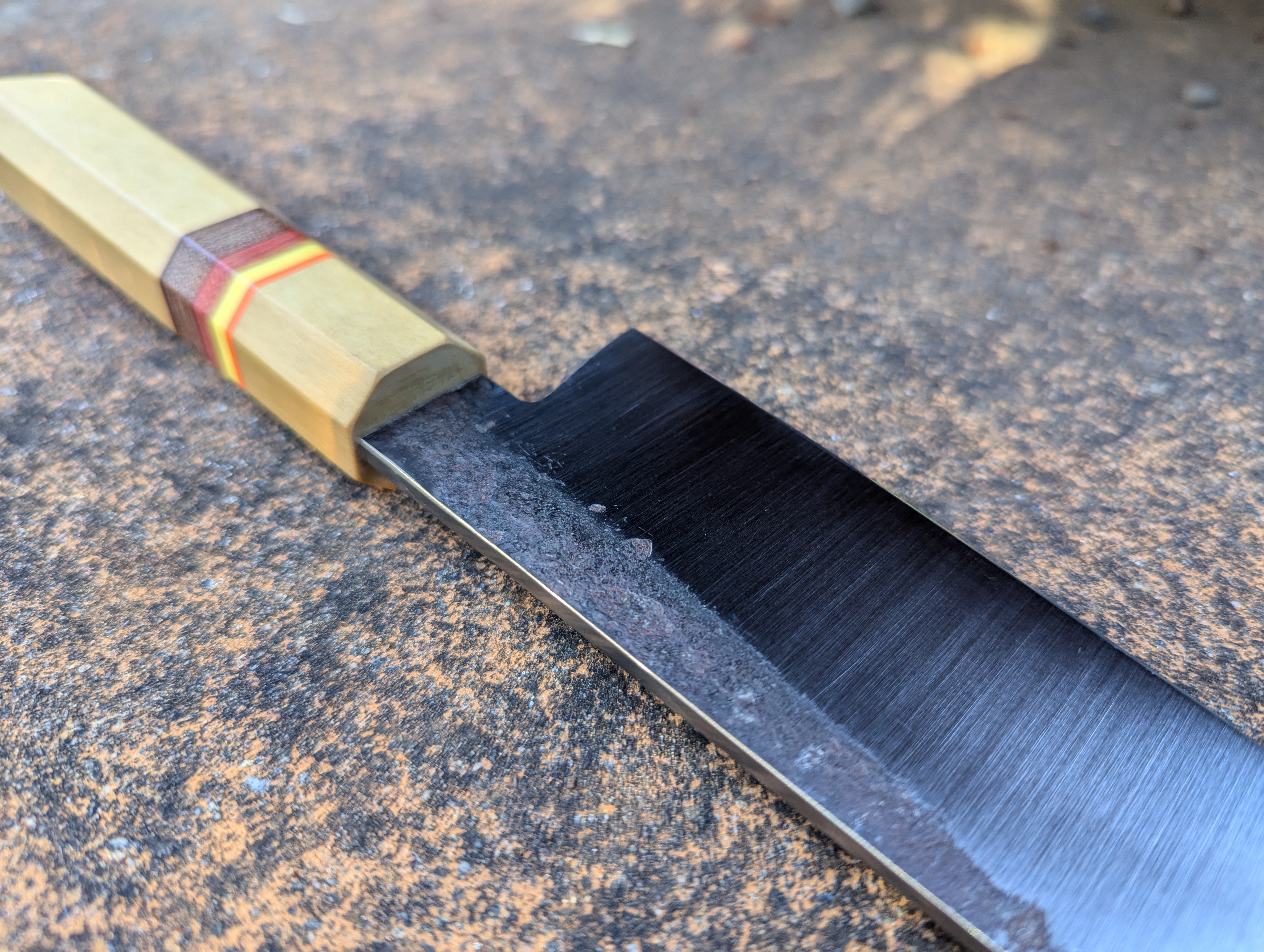 Forged Stainless K-Tip 7.75" Chef's Knife with Vintage Paper Micarta Handle