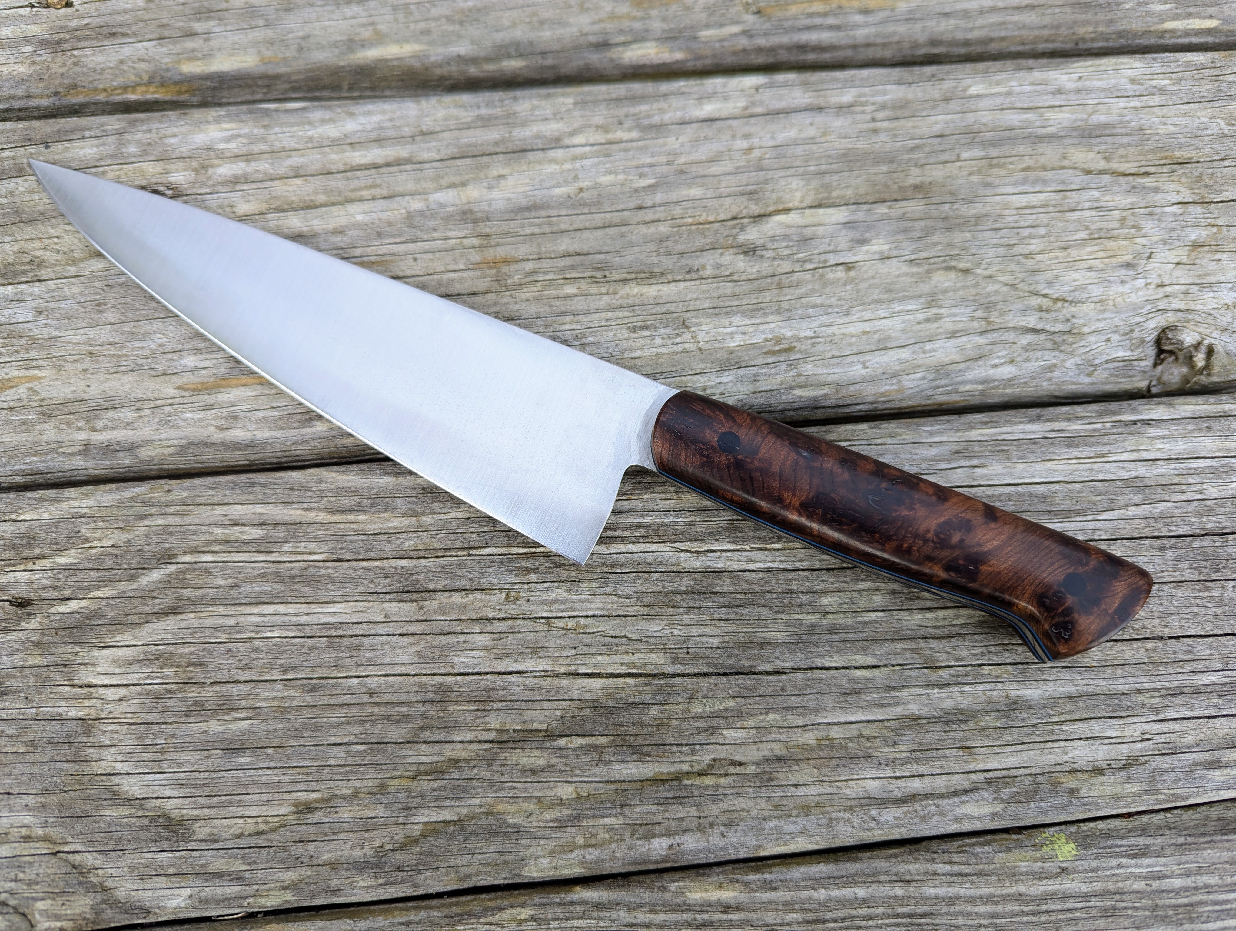 6.5" Petty Knife with Old Growth Redwood Burl