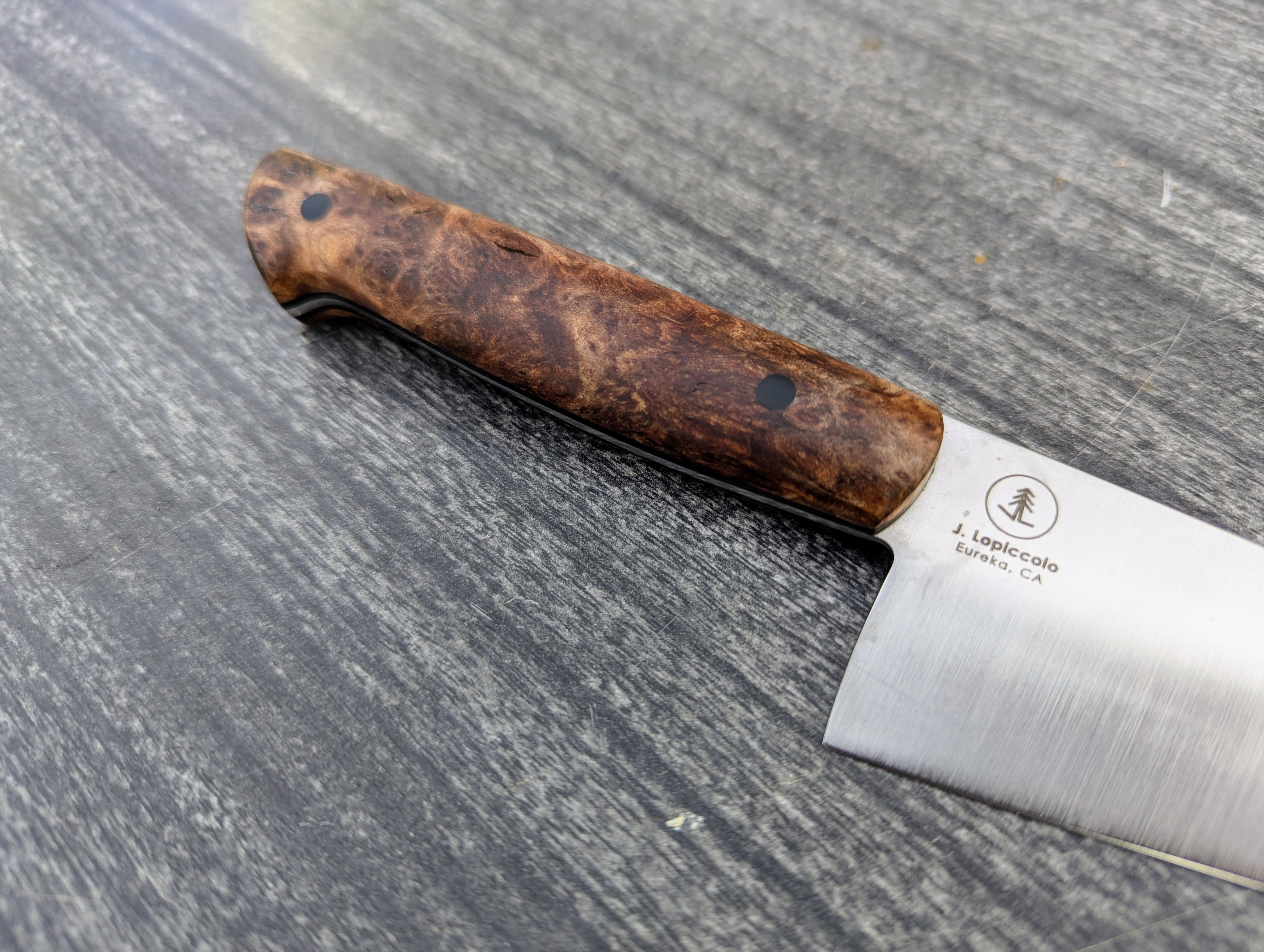 6.5" Petty Knife with Redwood Burl Handle