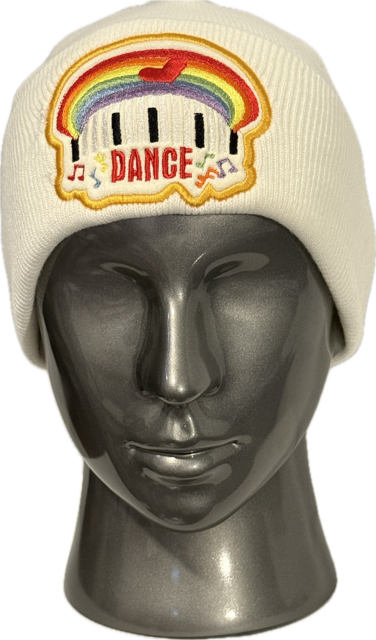 RAINBOW DANCE MUSIC PATCH ON FAUX SUEDE PATCH