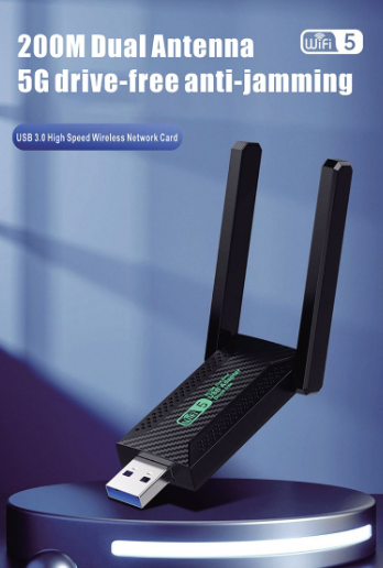 USB3.0 Wireless Dual Band Adapter WiFi 5 1200Mbps 2.4G/ 5Ghz Network