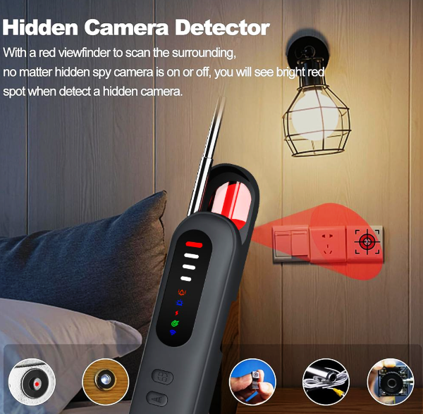 Hidden Camera Detector & GPS Bug Finder – RF Signal Scanner, Anti-Spy Device for Hotels, Airbnb, Travel & Office Protection