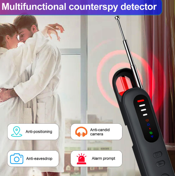 Hidden Camera Detector & GPS Bug Finder – RF Signal Scanner, Anti-Spy Device for Hotels, Airbnb, Travel & Office Protection