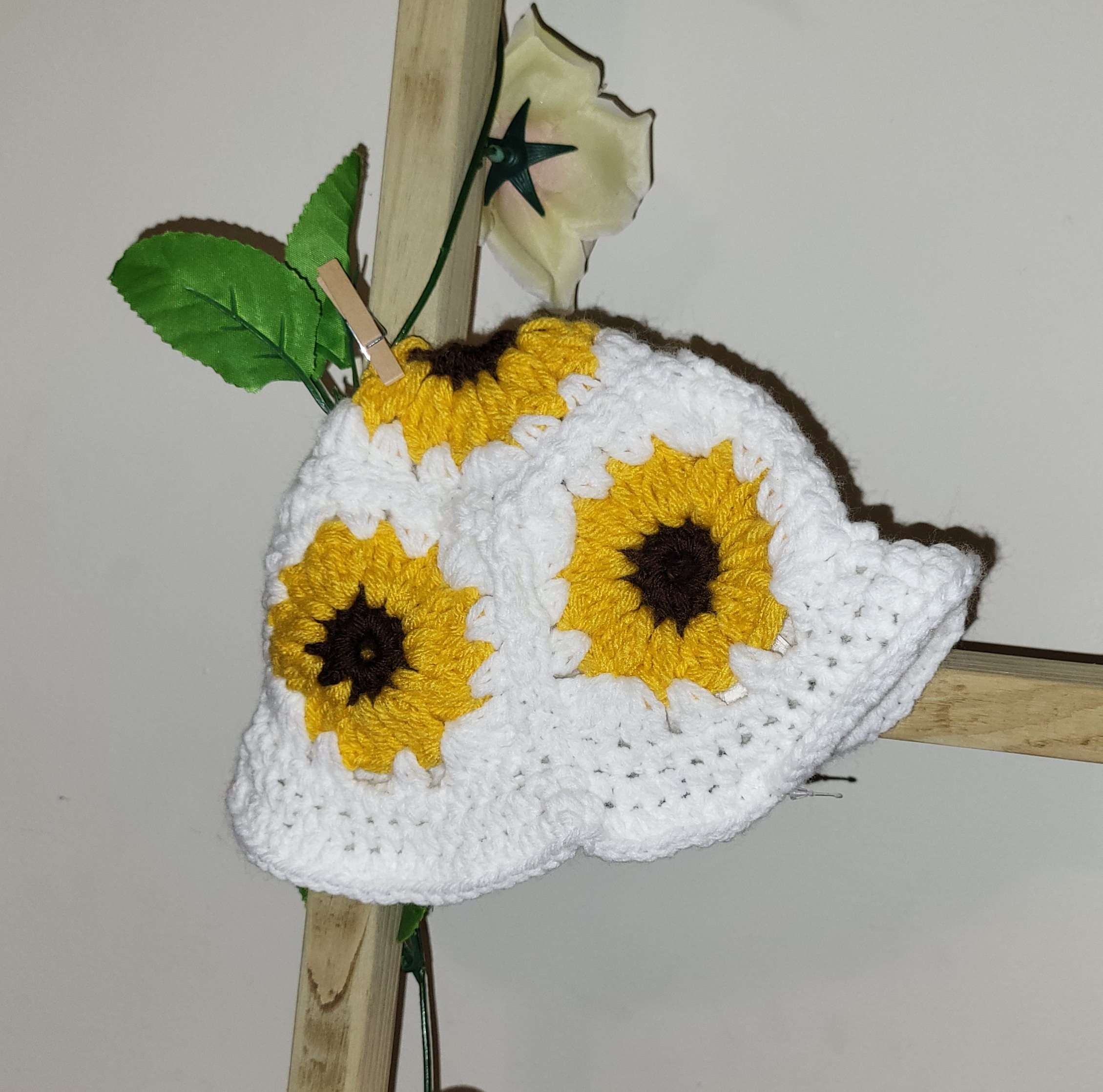 Baby/Toddler Crochet Handmade Bucket Hat Sunflower