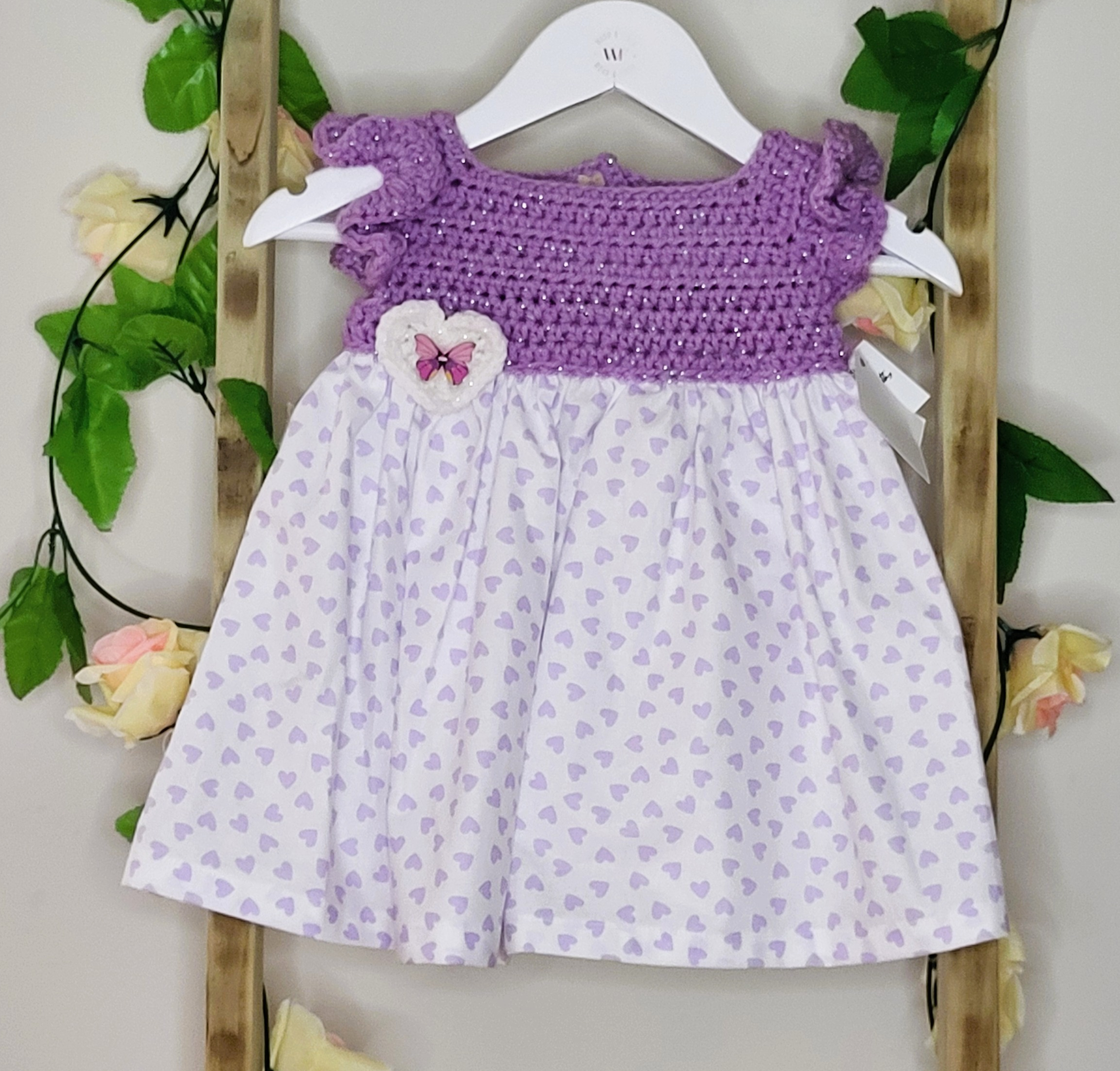 Gorgeous Crochet Dress Baby Purple