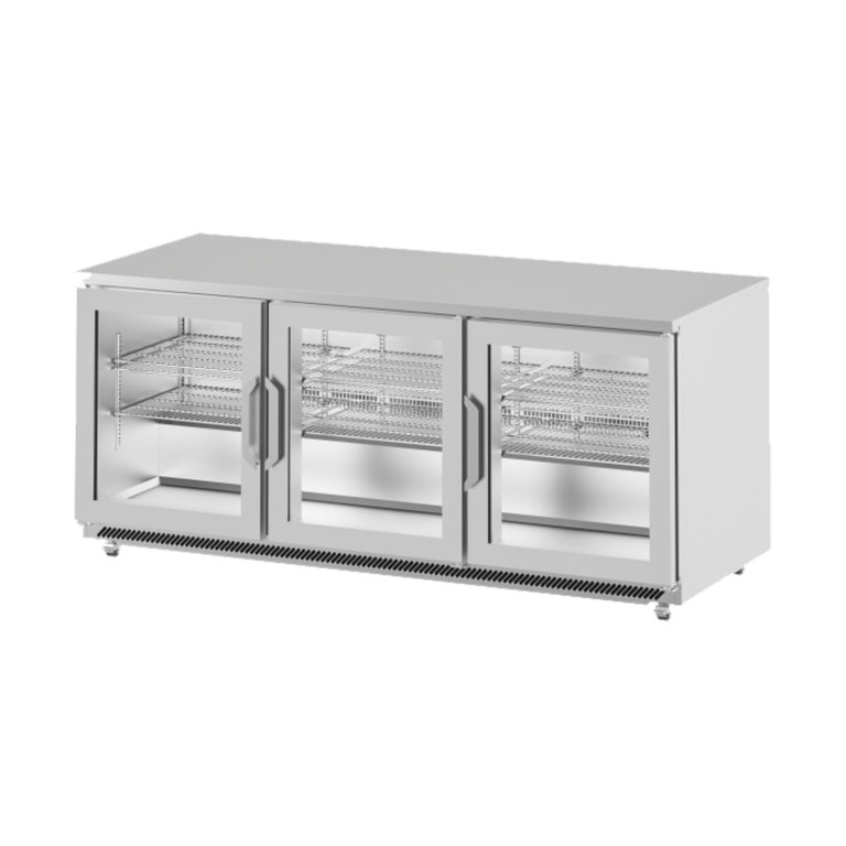 Infrico 72" Undercounter Refrigerator Glass Door IUC-UC72RCR