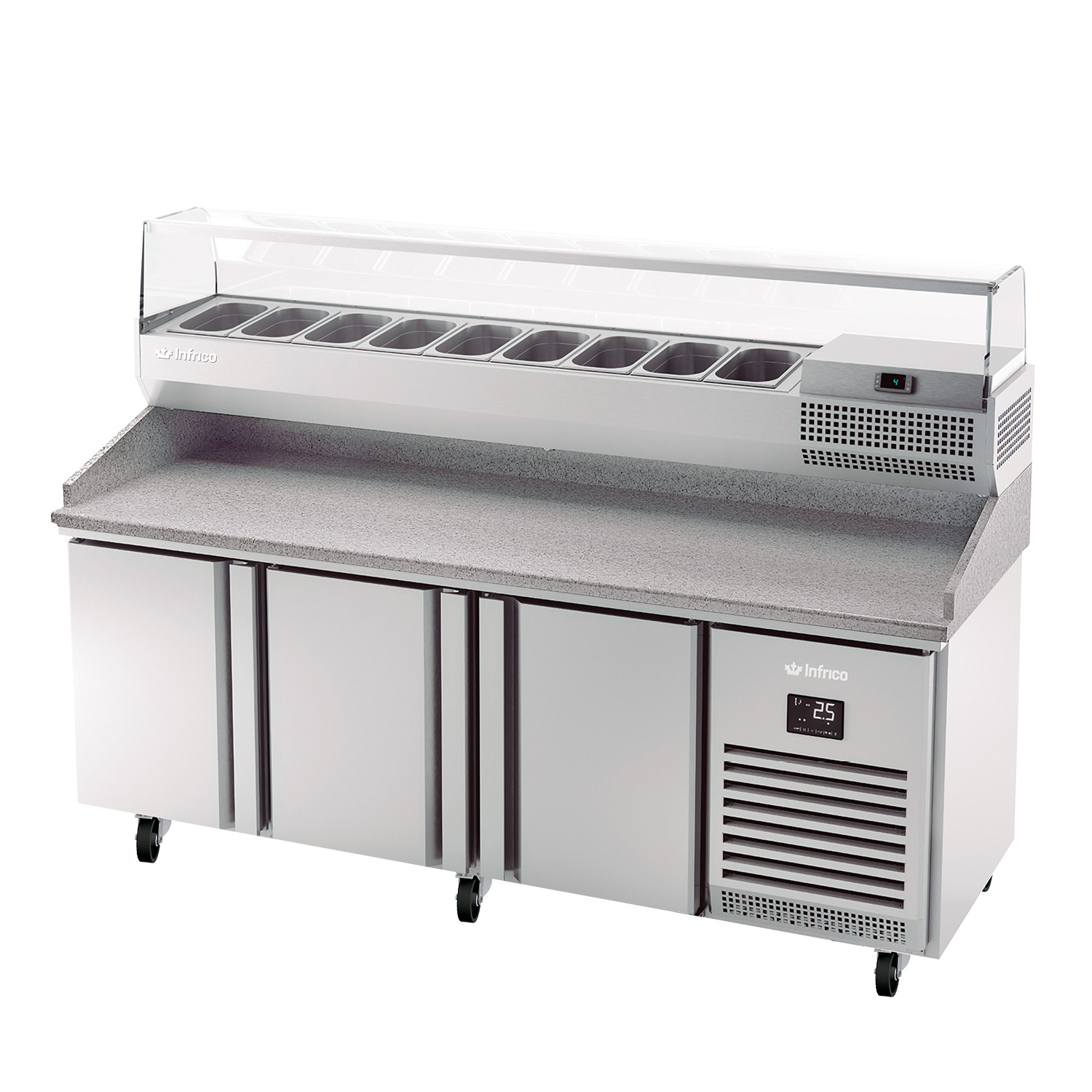 Infrico 60” Pizza Prep Table Granite Top IRT-MPG1980 COMBO