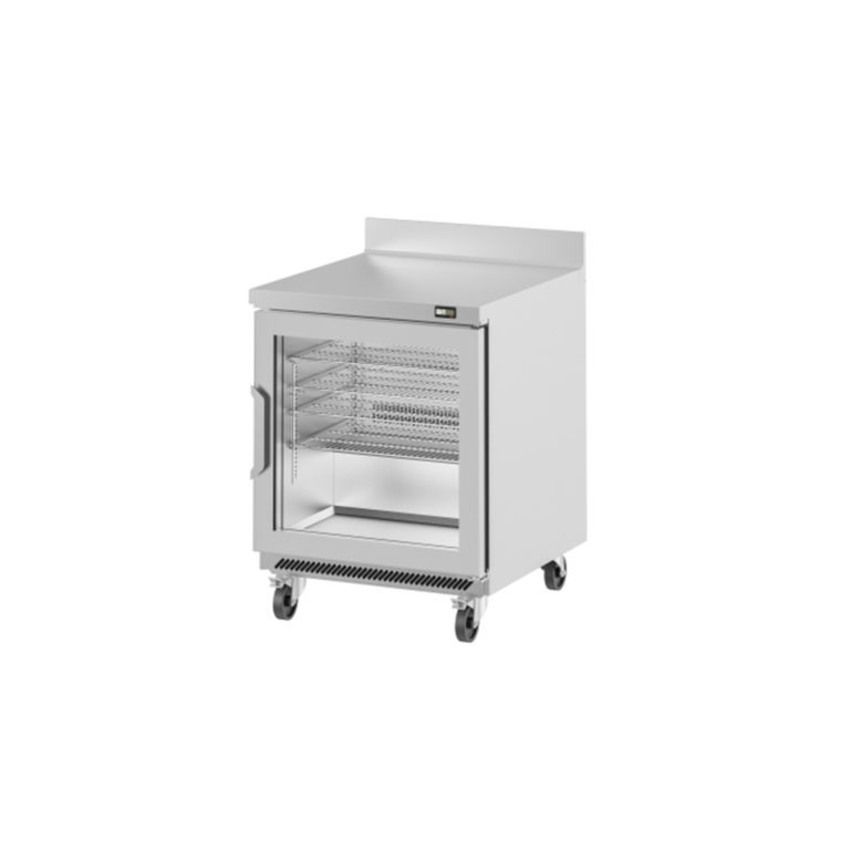 Infrico 27” Worktop Refrigerator Shallow Depth Glass Door IUC-UC27RWCR