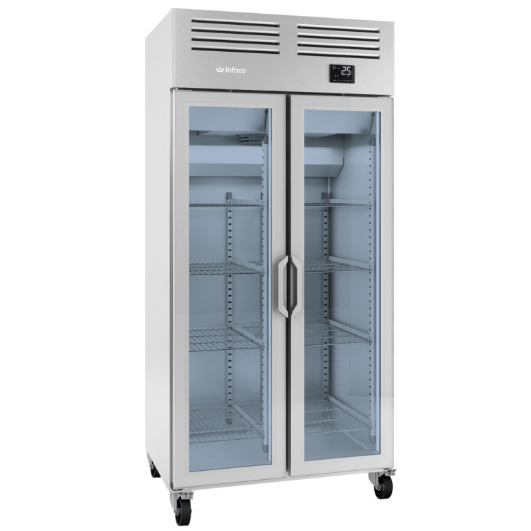 Infrico 38” Upright Refrigerator Slim Line Glass Door IRR-AGN600CR