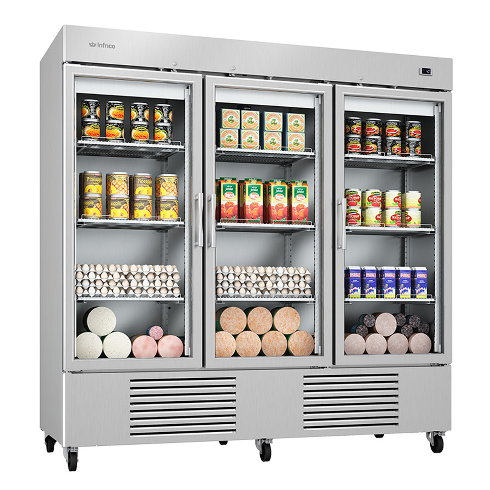 Infrico 82” Upright Refrigerator Glass Door IRR-AN67CR