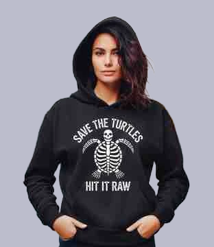 Save The Turtles Hit it Raw Women's Hoodie