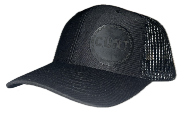 Blacked Out CUNT Hat – Custom Edgy Mesh Back