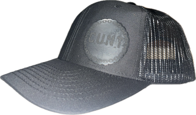 Blacked Out CUNT Hat – Custom Edgy Mesh Back