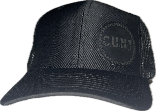Blacked Out CUNT Hat – Custom Edgy Mesh Back