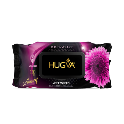 Drėgnos servetėlės Hugva Rožinė 120 vnt.