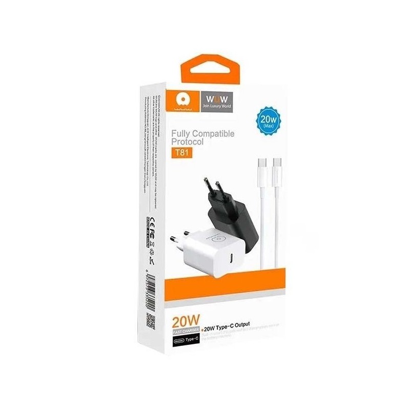 CHARGEUR RAPIDE 20W USC-C VERS TYPE + CABLE 