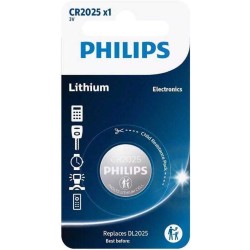 Pile Bouton CR2025 Lithium 3V 150mAh Philips