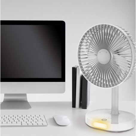 VENTILATEUR DE BUREAU PORTABLE 3 VITESSES - BATTERIE 3 000MAH - PLATINET