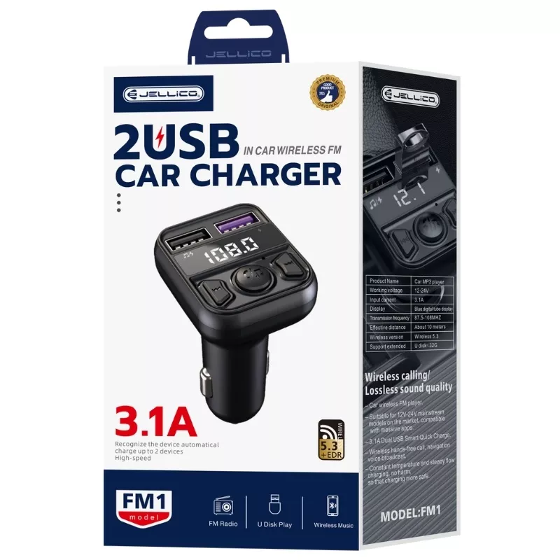 Chargeur de voiture USB, bluetooth et transmetteur FM