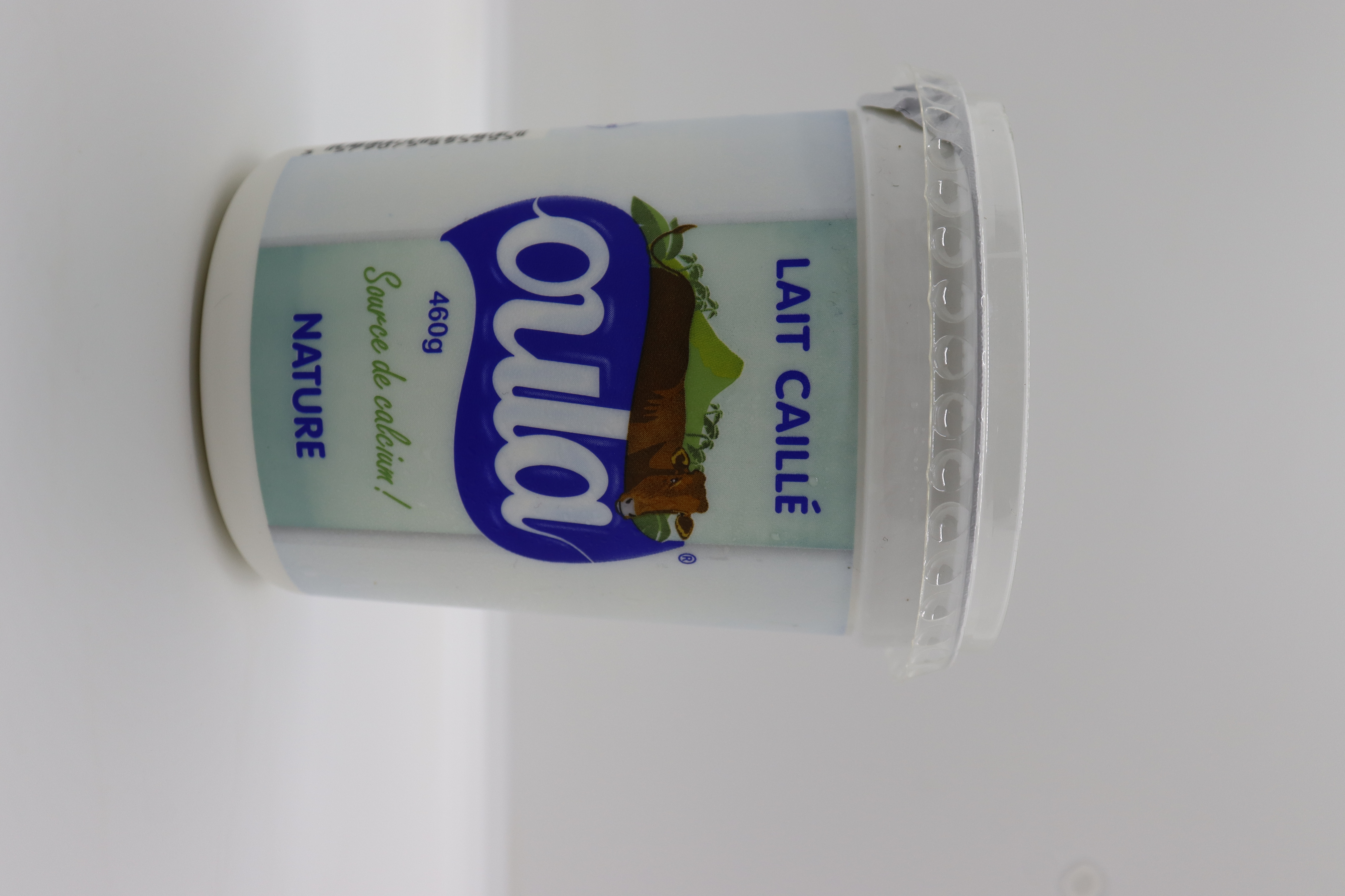 lait caillé oula nature, source de calcium 460g