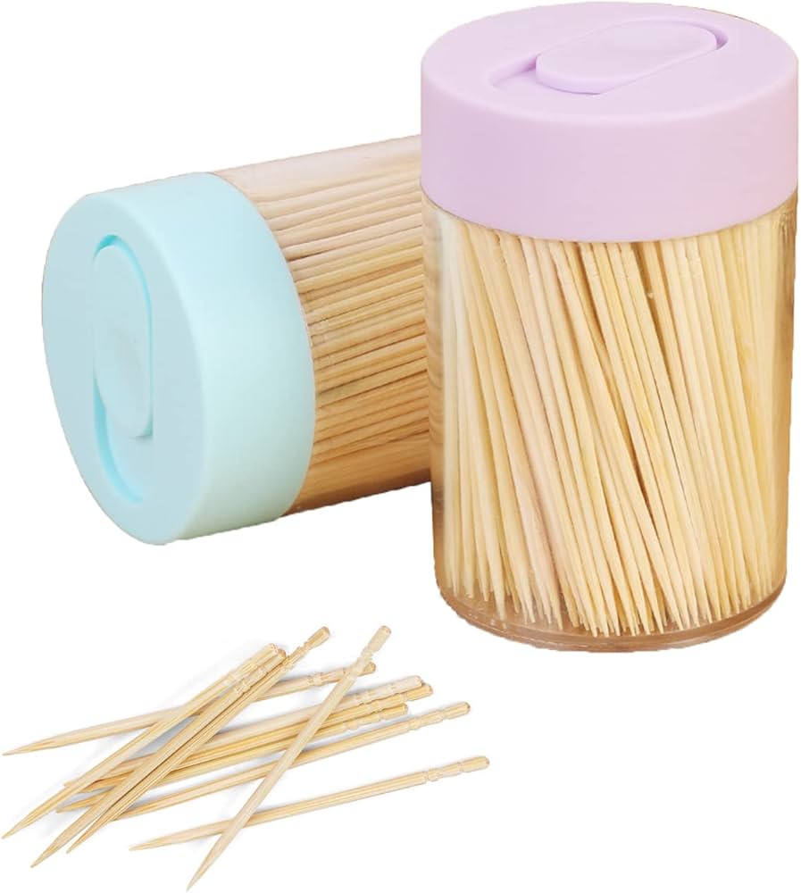 Cure-dents en bois avec boîte