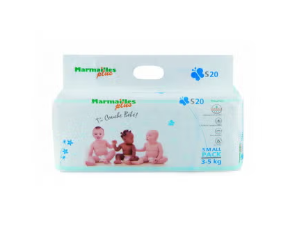 MARMAILLES PLUS Couches bébé taille S (3-5kg) 20 couches