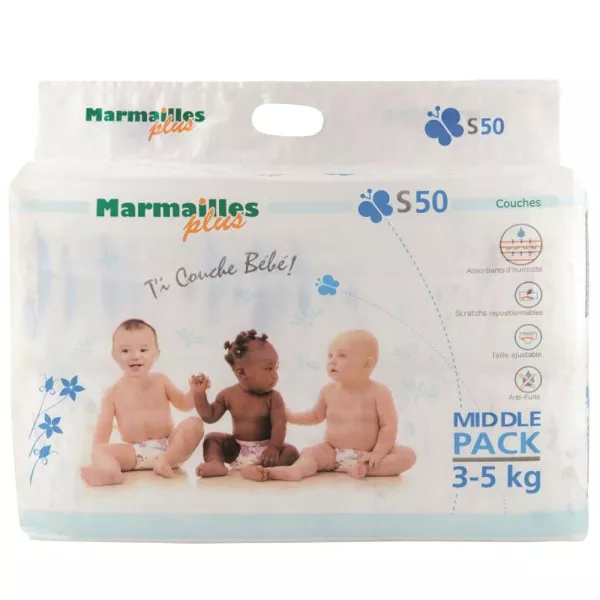 Couches bébés Marmailles plus S50 (3-5kg)