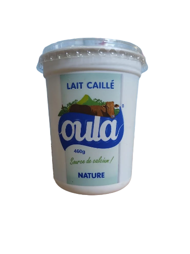 lait caillé oula nature, source de calcium 460g